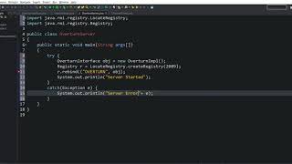 Overturned string | Interface | Implementation | Server & Client | RMI