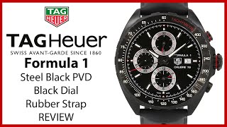 ▶TAG Heuer Formula 1 Steel Black PVD Black Dial & Bezel Rubber Strap 44mm - REVIEW CAZ2011.FT8024