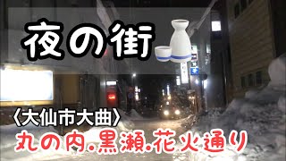 【秋田県大仙市大曲】黒瀬.丸の内.花火通り商店街〈夜の街〉2021年1月20日