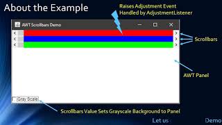 17 Java AWT Scrollbar Control Example | Java AWT Tutorial