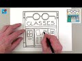 How to Draw an Opticians or Glasses Store Real Easy