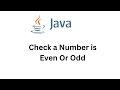 Check if a number is even or Odd in Java | Java Program for beginners| #java #programming #coding