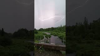 Super Slow Motion Lightning Bolt over Moosehorn National Wildlife Refuge in HD Video