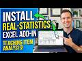Installing Real-Statistics Add in for Item Analysis