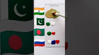 India🇮🇳 Pakistan 🇵🇰 Bangladesh🇧🇩 Russia🇷🇺 Flag Colour Mixing | Independence Day #art #shorts #viral