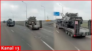 The video shows that the equipment captured by  Russians was transported to Russian territory