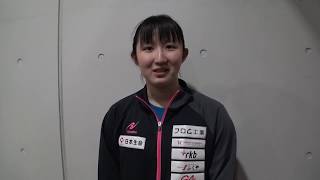 早田ひな（日本生命／希望ヶ丘高校） 意気込み／世界卓球2019 男女日本代表選手1次選考会