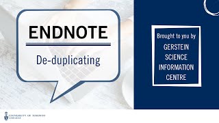 EndNote 13: Deduplicating references