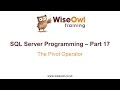 SQL Server Programming Part 17 - The Pivot Operator