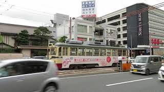 とさでん交通後免線600形 デンテツターミナルビル前停留場到着 Tosaden Kotsu Gomen Line 600 series Tramcar