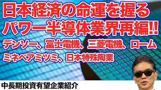 日本経済の命運を握るパワー半導体再編!!デンソー、富士電機、三菱電機、ローム、ミネベアミツミ、日本特殊陶業　　　中長期投資有望企業紹介