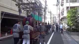 浅草橋一丁目西　太鼓山車　引き回し　銀杏岡八幡神社　大祭　2014.6.1  Asakusabashi