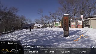 雪の高尾山 1号路登山＆1号路下山 フル動画 GPS MAP連動 登山動画 Mt. Takao