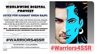 #Warriors4SSR - Justice  For Sushant  Singh  Rajput || 2nd Digital  Protest For SSR