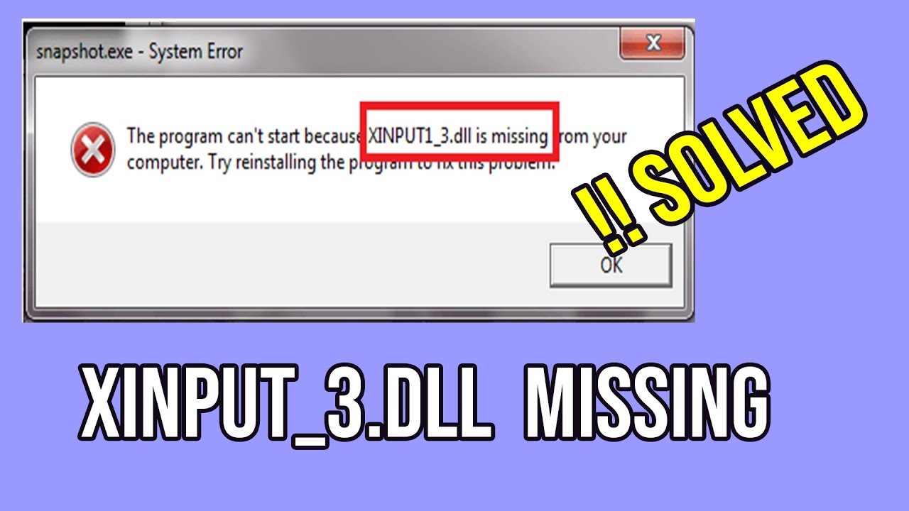 Что делает dlls 3. Xinput1_3.dll. Ошибка xinput1_3.dll для Windows 10. Xinput1_3.dll download. Ошибка ютуб.