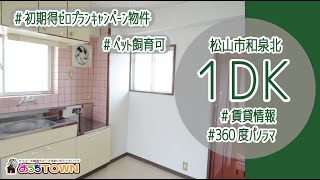 360度パノラマ(VR) 愛媛県松山市の賃貸マンション紹介！「パピヨンM301 （間取り：1DK）」★★初期得ゼロプランキャンペーン物件★★家賃のみで入居可能です！ペット飼育可能です♪