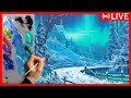 🔴 Oil Painting Tutorial - Winter Landscape / Easy Art / Drawing Lesson / Ölkunst Malerei Zeichnung