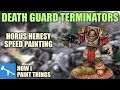 Scaling Up Simple Methods - Death Guard Terminator Speed Painting [How I Paint Things]