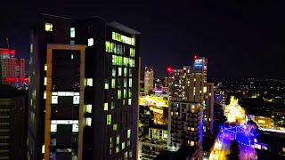 [4K] Stratford Skyscrapers at Night | London by Drone