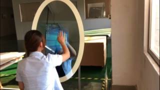 Oval magic mirror with led lights