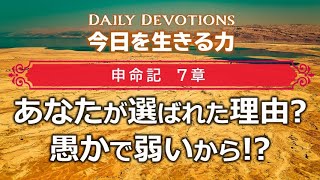 《申命記7章》あなたが選ばれた理由？愚かで弱いから！？【今日を生きる力】