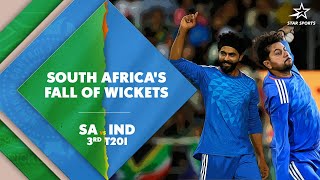 South Africa's Fall Of Wickets from 3rd T20I