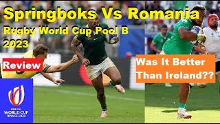 Rugby World Cup Review: Springboks VS Romania Pool B 2023. Reactions, Analysis, Recap