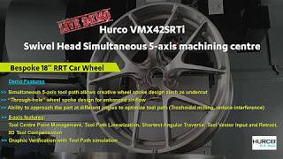 Hurco VMX42SRTi 擺頭式五軸加工機 - 客製化汽車鋁合金輪圈加工演示