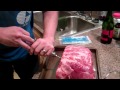 Injecting a Boston Butt with Bayou Classic Marinade Injector Injecting a Boston Butt with Bayou Classic Marinade Injector