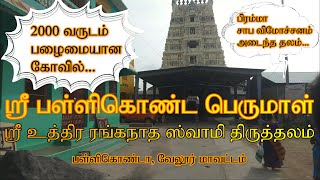 Pallikonda Perumal Temple | பள்ளிகொண்ட பெருமாள் கோவில் | Sri  Uthra Ranganatha Perumal Swamy |