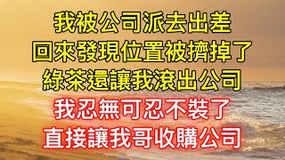 我被公司派去出差，回來發現位置被擠掉了，綠茶還讓我滾出公司，我忍無可忍不裝了，直接讓我哥收購公司