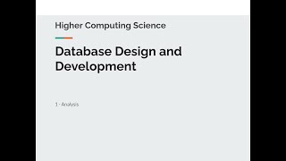 Higher DDD Lesson 1 - Database Analysis