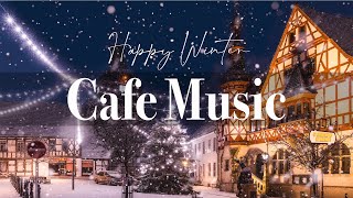 Winter Snow Night Coffee Shop Ambience ☕ Smooth Jazz Music to Relax, Study, Work