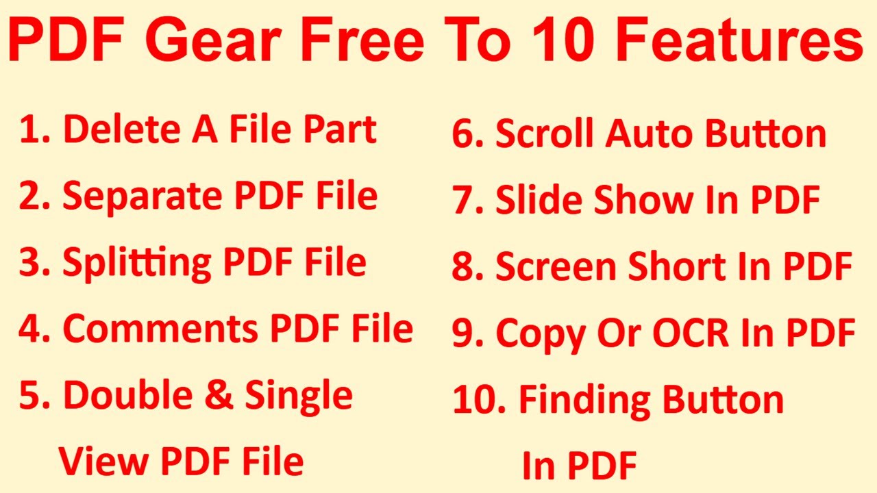 Top 10 Free Features Pdfgear Youtube