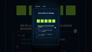 ✨ CSS Sibling Hover Effect Tutorial | HTML CSS | MZCode01 #css #coding #shorts #cssshorts