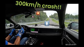 Porsche GT2 rs MR crash into a Caterham on the NURBURGRING fastest section!!
