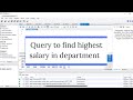 Query To Find highest, lowest and Average Salary In Each Department | SQL Interview Question