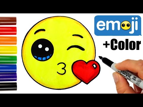 How to Draw + Color Kissing Emoji step by step -Super EASY Cute How to Draw + Color Kissing Emoji step by step -Super EASY Cute