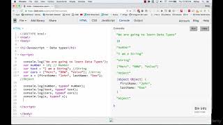 Javascript language basic - 12 dataTypes