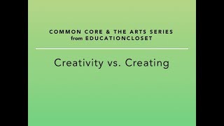 Creativity vs Creating