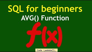 SQL for beginners - SQL AVG() Function (2023)