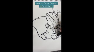 How to Draw Dumbo - *REALISTIC*! 🤩🐘… #shorts