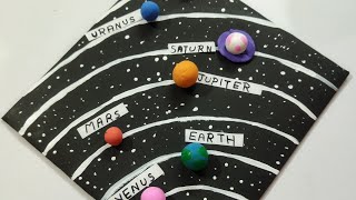 Solar system project with clay. how to make  solar system easy step by step