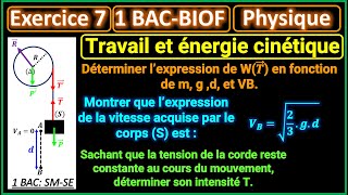 Travail et énergie cinétique | Exercice 7 | Cylindre en rotation autour d'un axe fixe Δ || 1BAC-BIOF