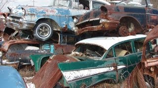 Huge Classic Car Junkyard - Wrecked Vintage Muscle Cars