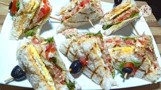 club sandwich recipe. ক্লাব স্যান্ডউইচ রেসিপি।