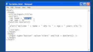 HTML 5 Javascript Lesson 5 Intro to Variables