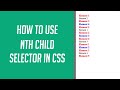 How to use Nth Child Selector in CSS