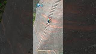 Climb rocks shaped in china | Mount Danxia #china #viral #shorts