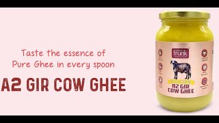 Nature's Trunk A2 - Desi Gir Cow Ghee  | Traditional Bilona Method Ghee 1 L Glass Bottle